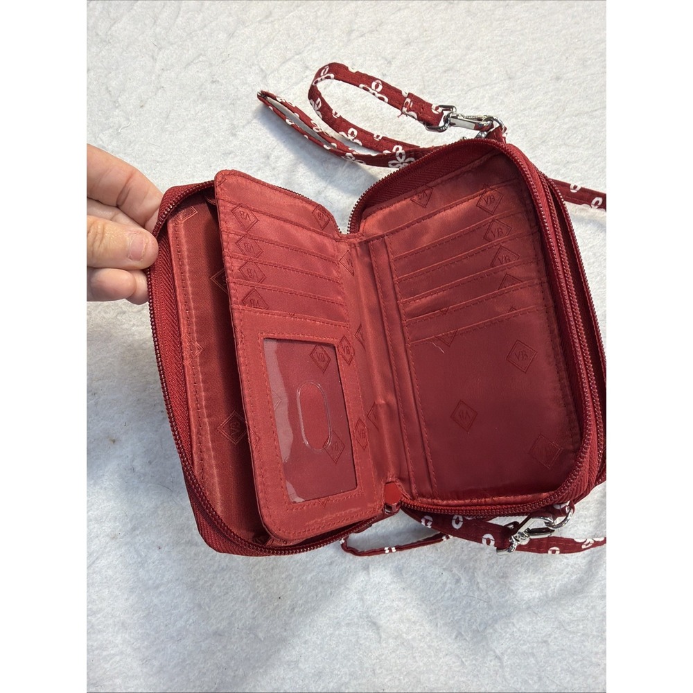 Vera Bradley Iowa State Cyclones Zip Around Wallet Crossbody Purse Red Quilted - Picture 10 of 16